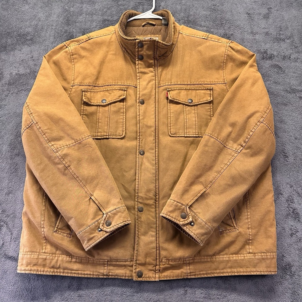Levis Chore Jacket Mens 2XL Brown Barn Quilt Lined Workwear Grunge Cowboy Wear